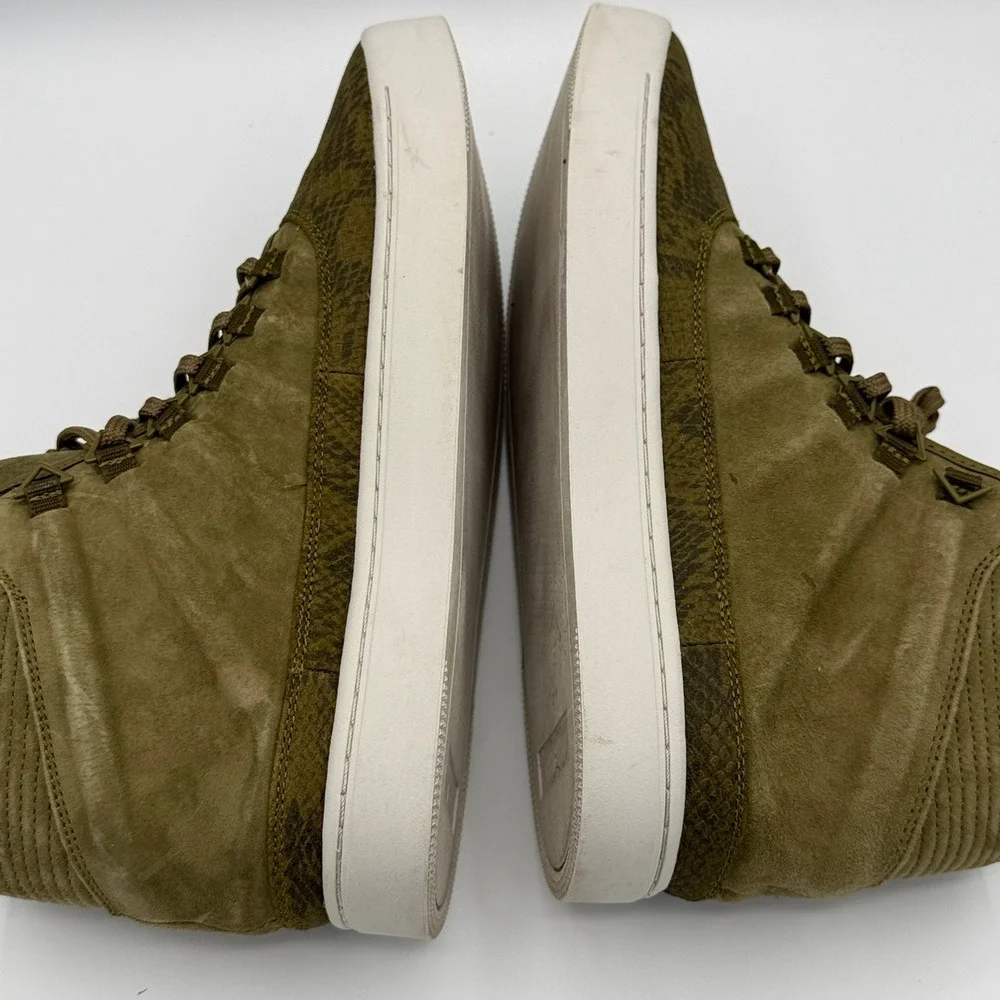Jordan Westbrook 0.2 Sneakers Mens Olive Green Suede Snakeskin High Top